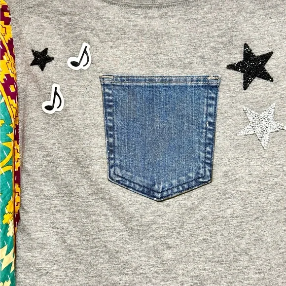 Tom Petty Graphic Tee with Colorful Kimono Sleeves - Picture 6 of 7